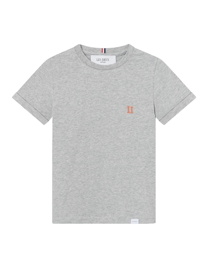 Les Deux T-shirt Nørregaard - Grey Melange/Orange